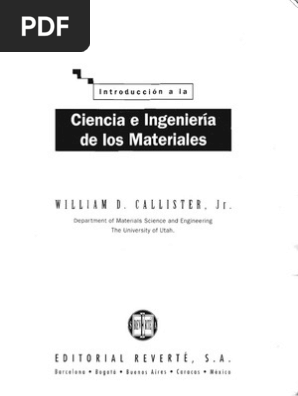 Introduccion A La Ciencia E Ingenieria De Los Materiales William