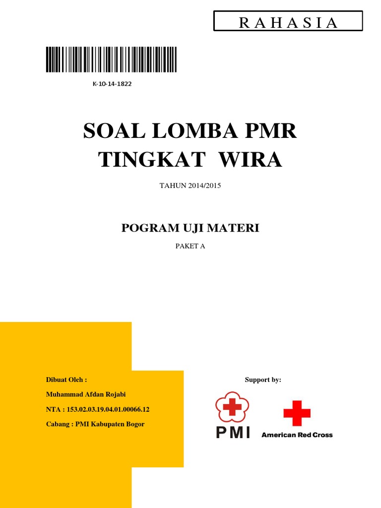 Soal Lomba Pmr Tingkat Wira Tahun 2014 Paket A Pdf