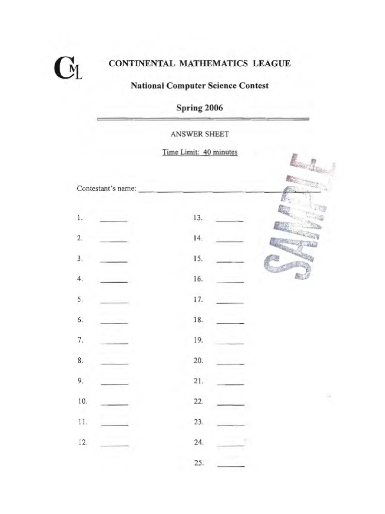 CML Contest | PDF | C (Programming Language) | Computer Data