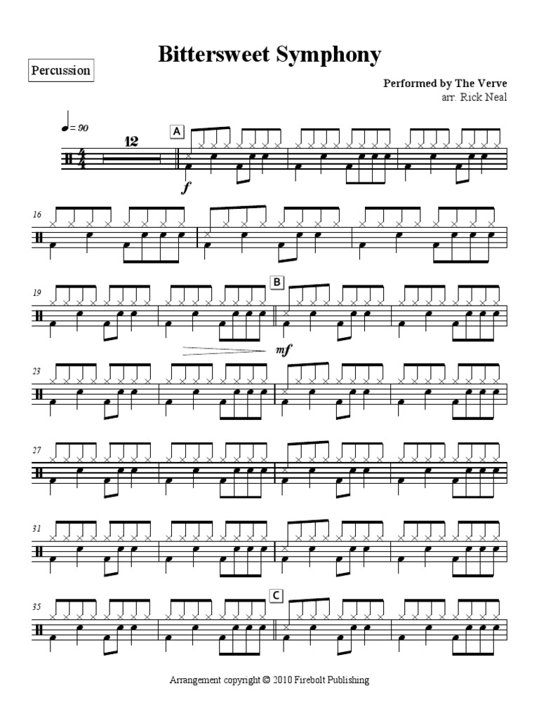 Bittersweet Symphony Percussion PDF PDF