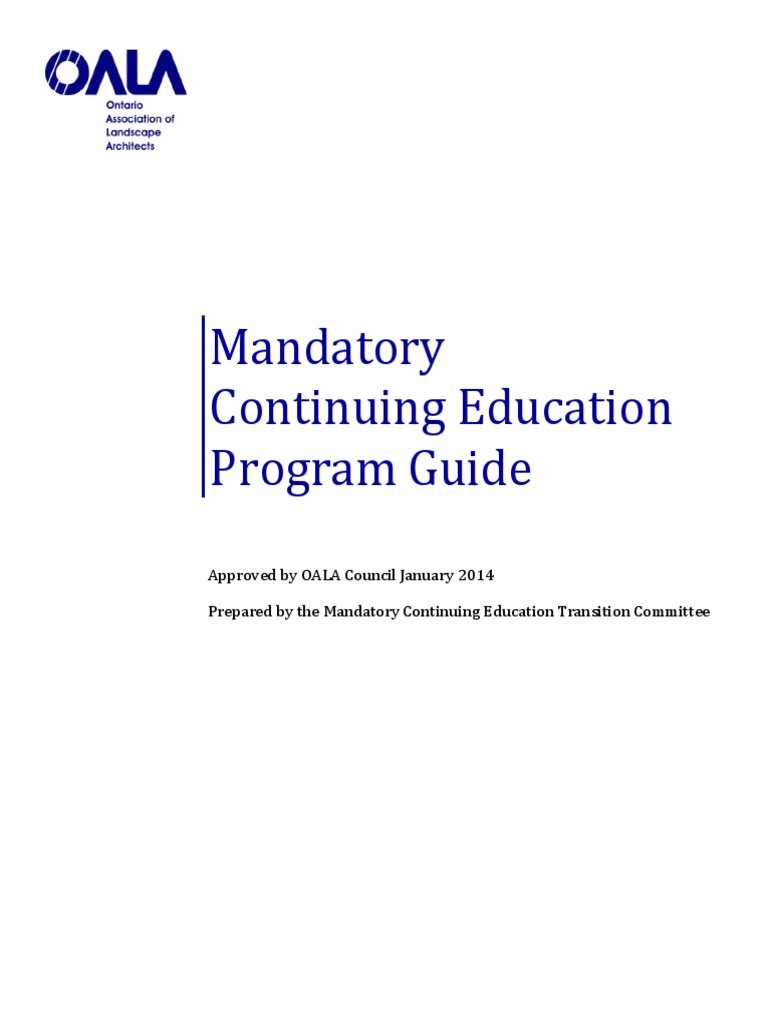 OALA Continuing Education Guide | PDF | Landscape Architecture | Gardening
