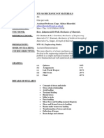 Study Plan Mechanics of Materials 2014