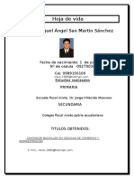 Hoja de Vida: Miguel Ángel San Martin Sánchez