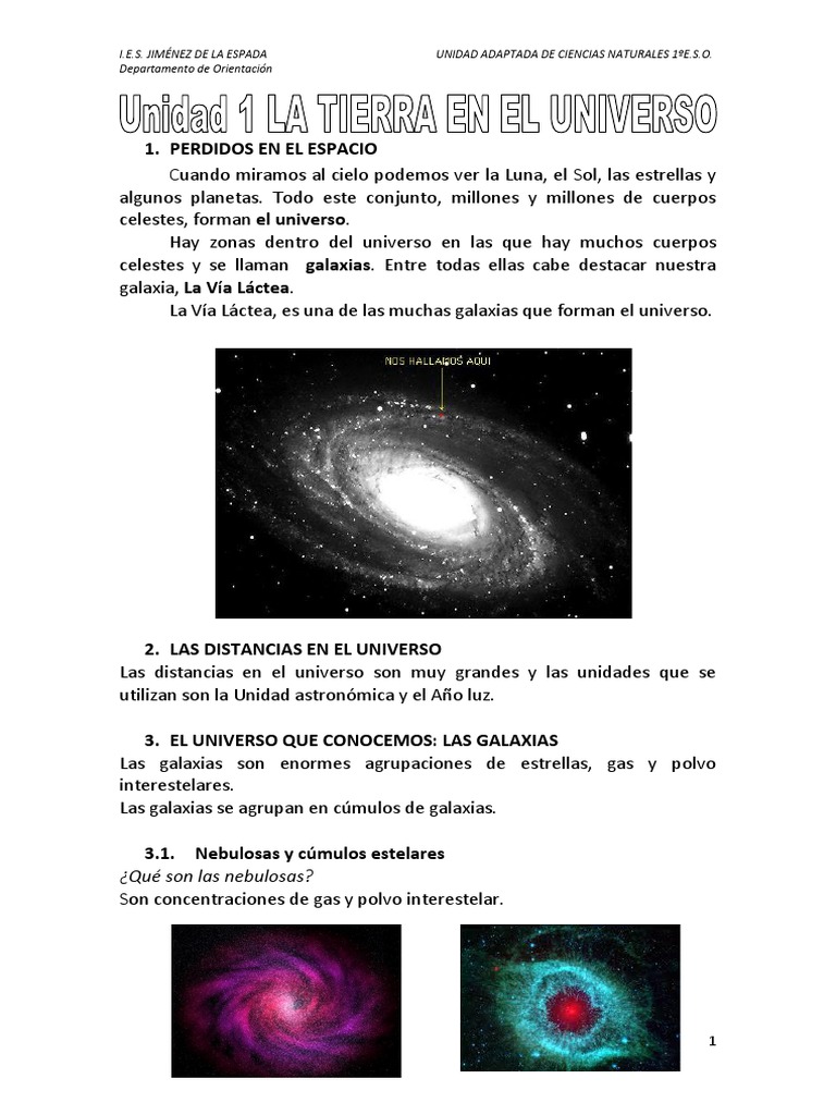 Explorando el Universo y la Tierra | PDF | Luna | Galaxia