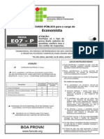 Funcab 2013 If RR Economista Prova PDF