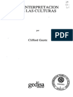 Clifford Geertz Juego Profundo en Interpretación de Las Culturas PDF