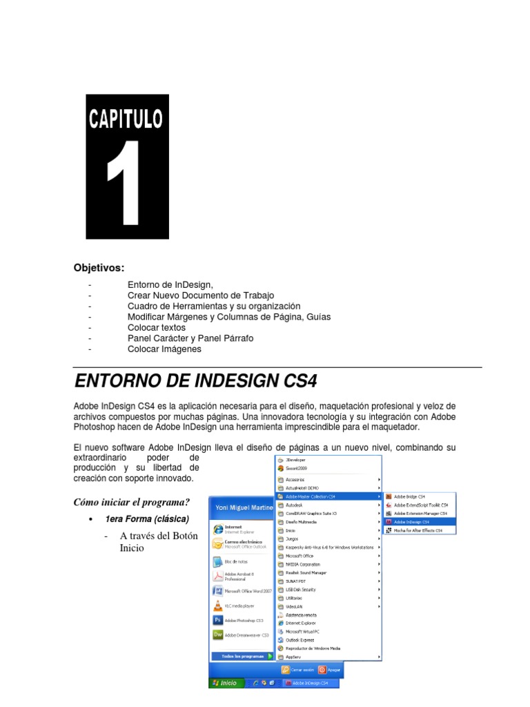 Guía Básica de Adobe InDesign CS4 | PDF | Ventana (informática) | Adobe ...