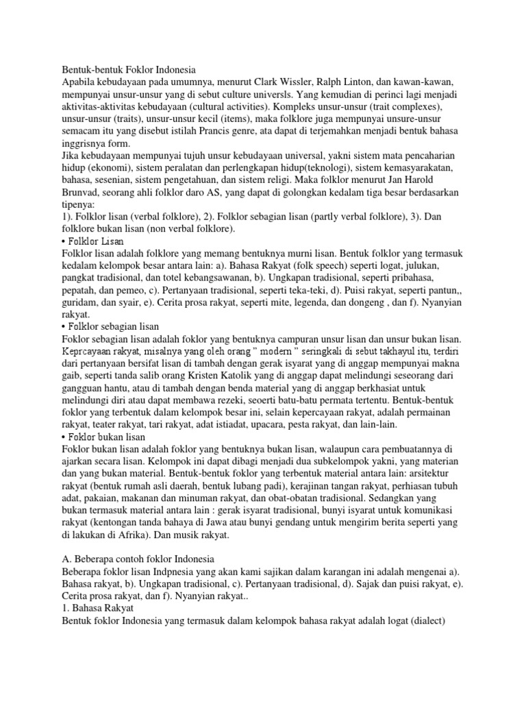 Folklore Tugas Sejarah Pdf