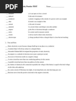 Electricity Practice Test