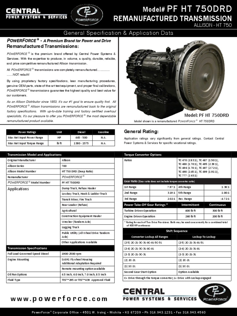 Allison Ht750dr Pdf Truck Transmission Mechanics