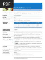 Universal Life Insurance Fact Sheet