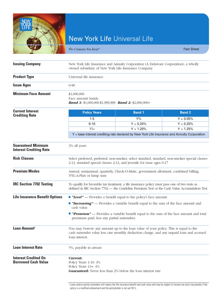 Universal Life Insurance Fact Sheet PDF Life Insurance Insurance