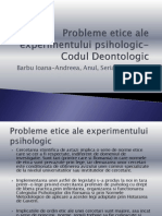 Probleme Etice Ale Experimentului Psihologic-Codul Deontologic PDF