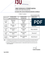 B.Pharmacy 4-1 (R10, R07, NR) Regular/Supplementary Examinations Timetable (Nove-2014)