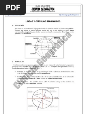 Lineas Y Circulos Imaginarios Longitud Ecuador