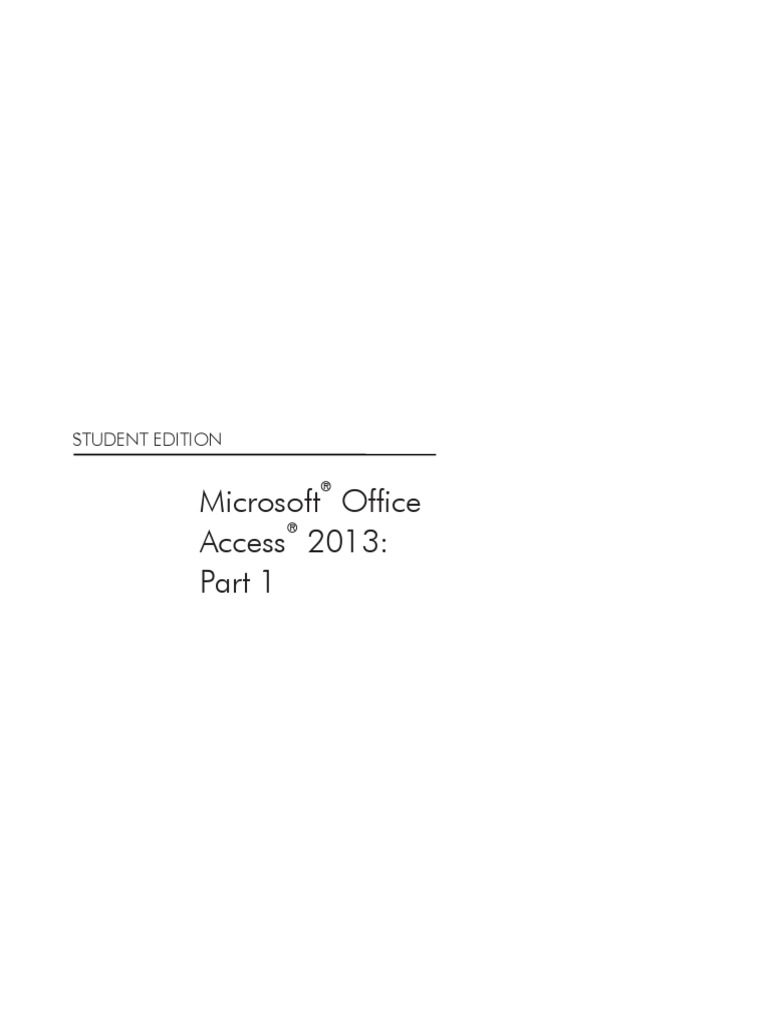 Access 2013 Part 1 PDF | PDF | Share Point | Web Application