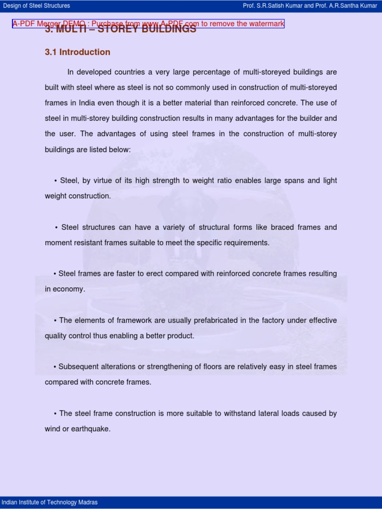 Multi-Storey Steel Building Design | PDF | Beam (Structure) | Framing ...