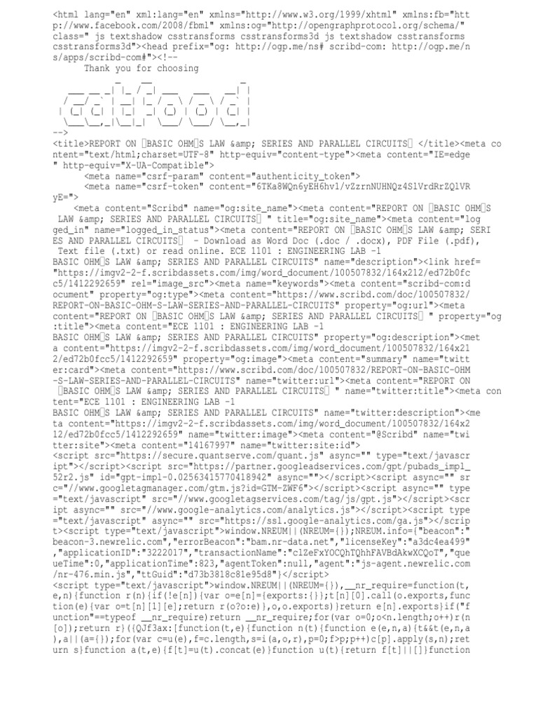 Ohm' Law | PDF | Arial | Java Script
