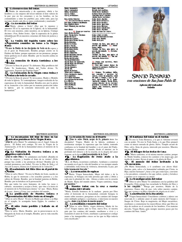 Misterios del Santo Rosario según JPII | PDF | María, madre de Jesús ...