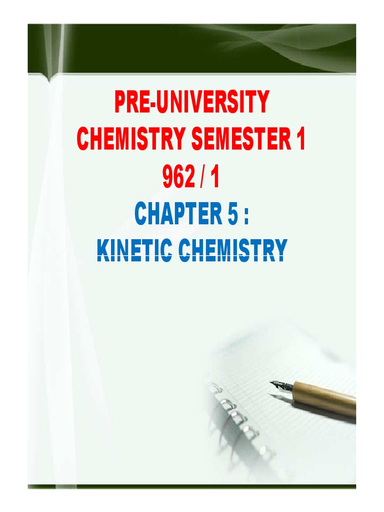 Chemistry PreU Chemistry Sem 1 Chap 5 PDF PDF Reaction Rate