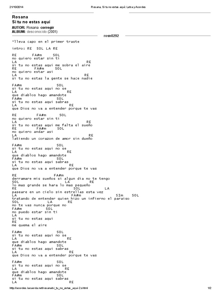 Rosana, Si tu no estas aquí_ Letra y Acordes.pdf