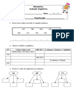 Matematica Ficha Diagnostico 3ºano PDF