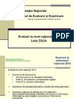Rezultate Statistice Examene Nationale 2014 - Discipline Informatice