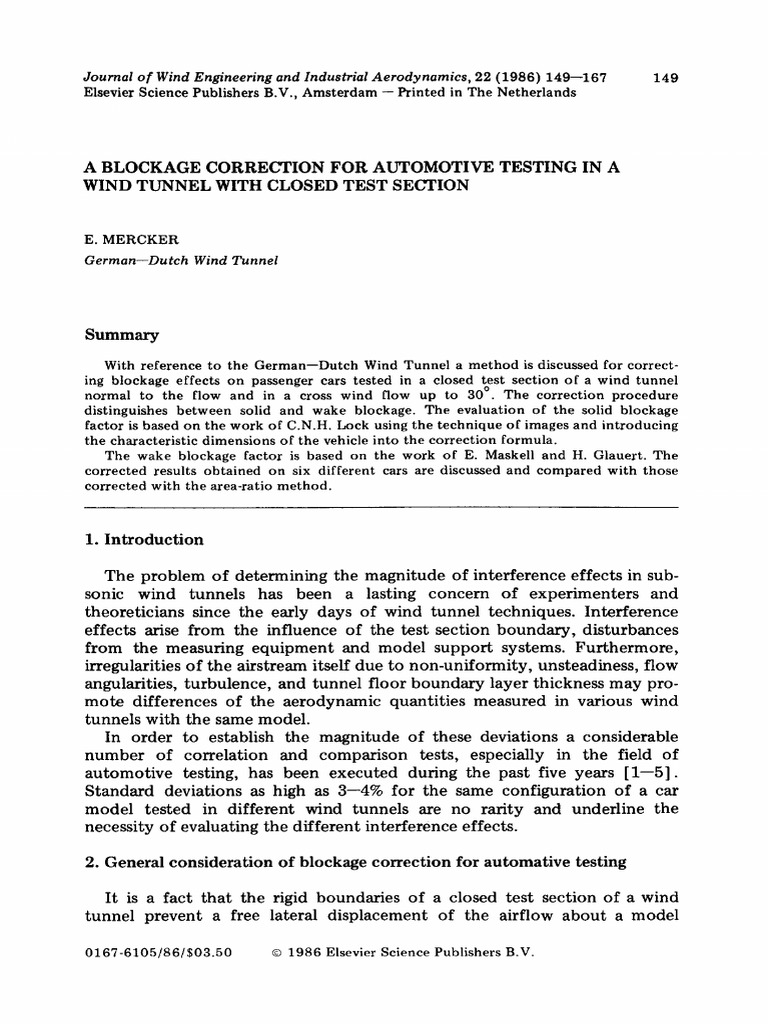 A Blockage Correction For Automotive Testing PDF | PDF | Civil ...