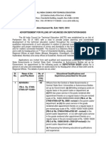 Rules and Proforma for Application in AICTE for Different Posts