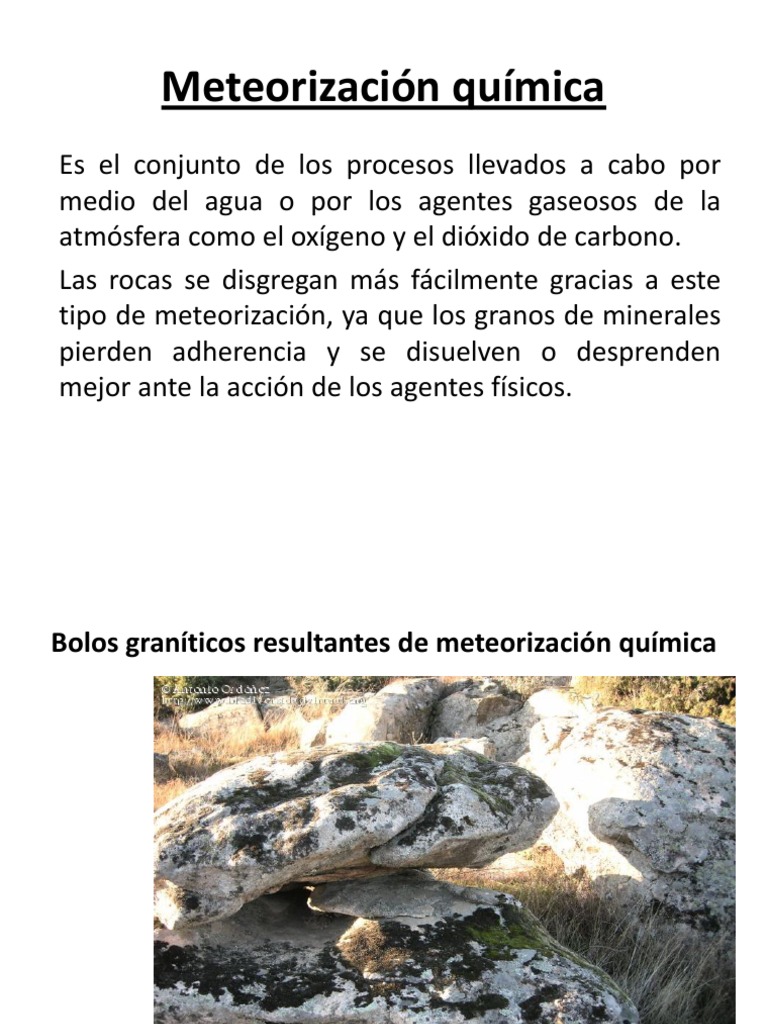 Meteorización química.pptx Meteorización Minerales