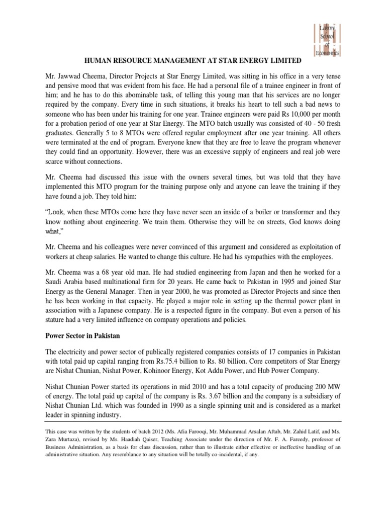 Human Resource Management at Sitara Energy Limited (2) Employment Taxes