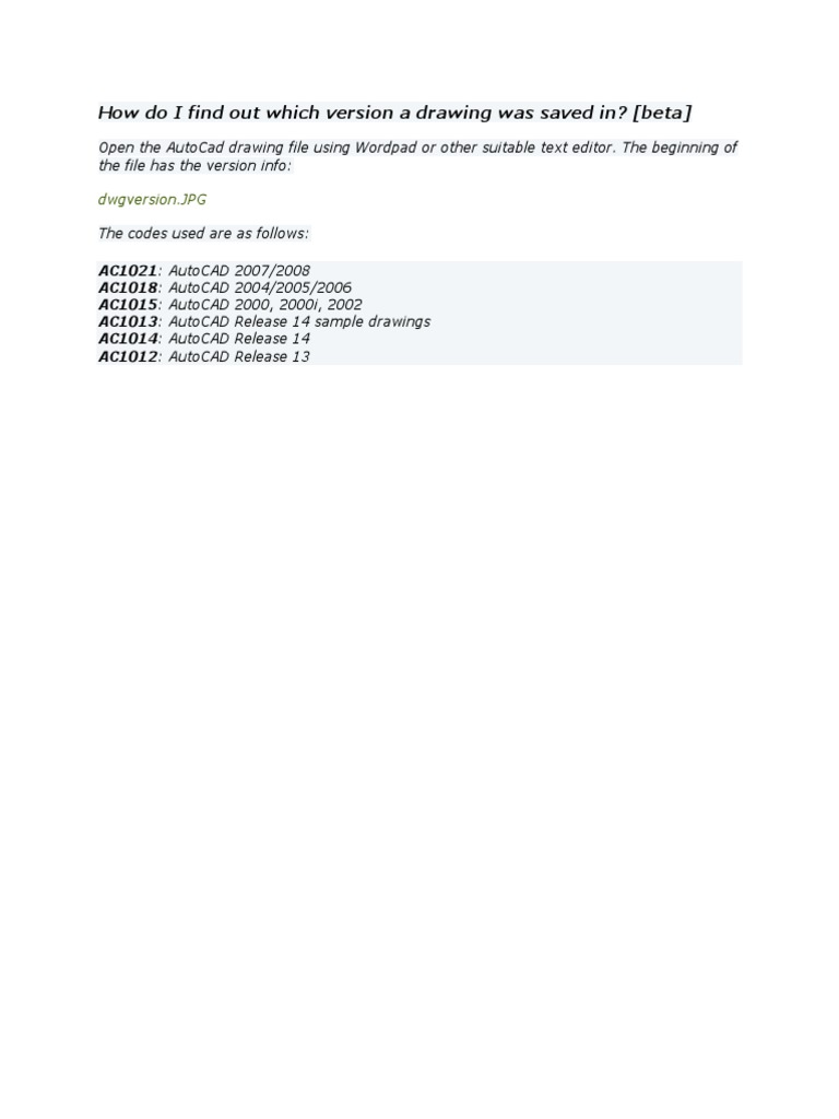 How Do I Find Out Which Version A Drawing Was Saved in | PDF ...
