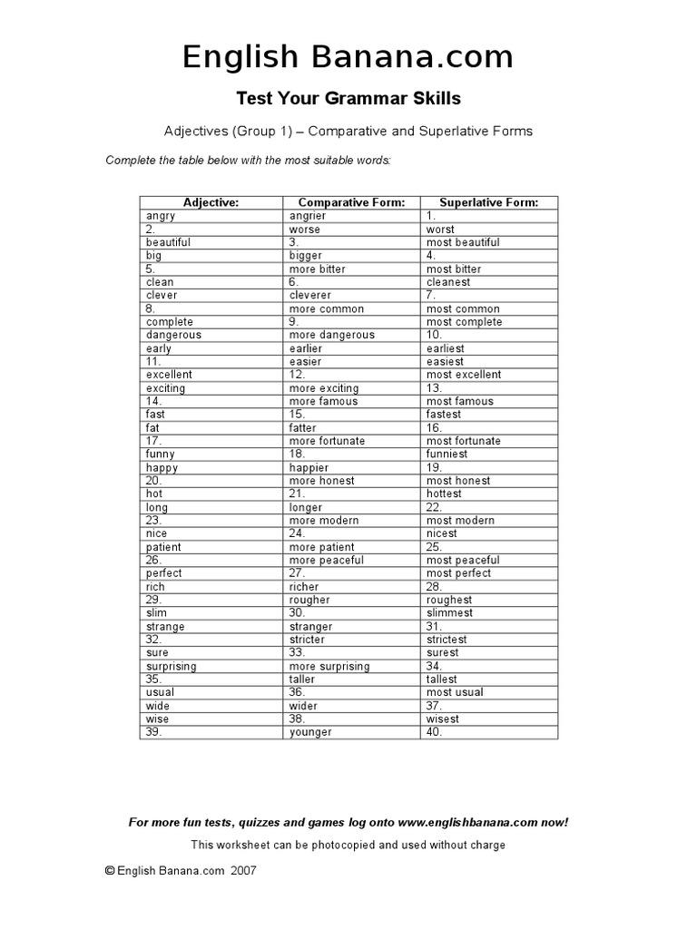 Comparative and Superlative of Honest | PDF | Adjective | Grammar