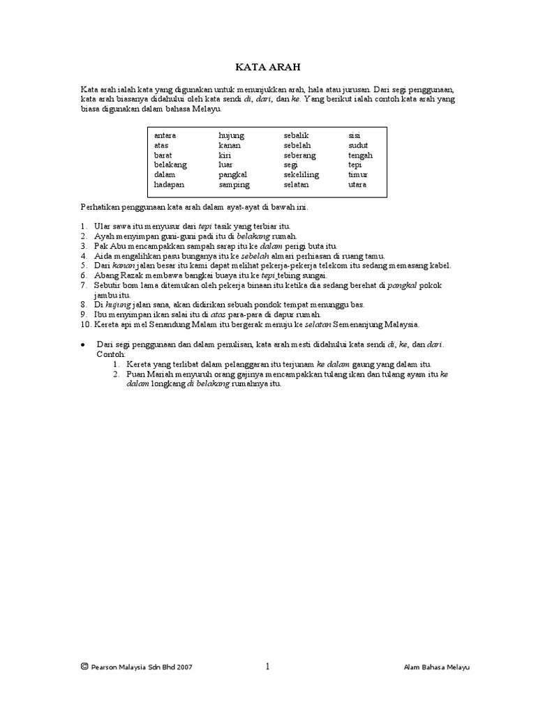 Kata Arah | PDF
