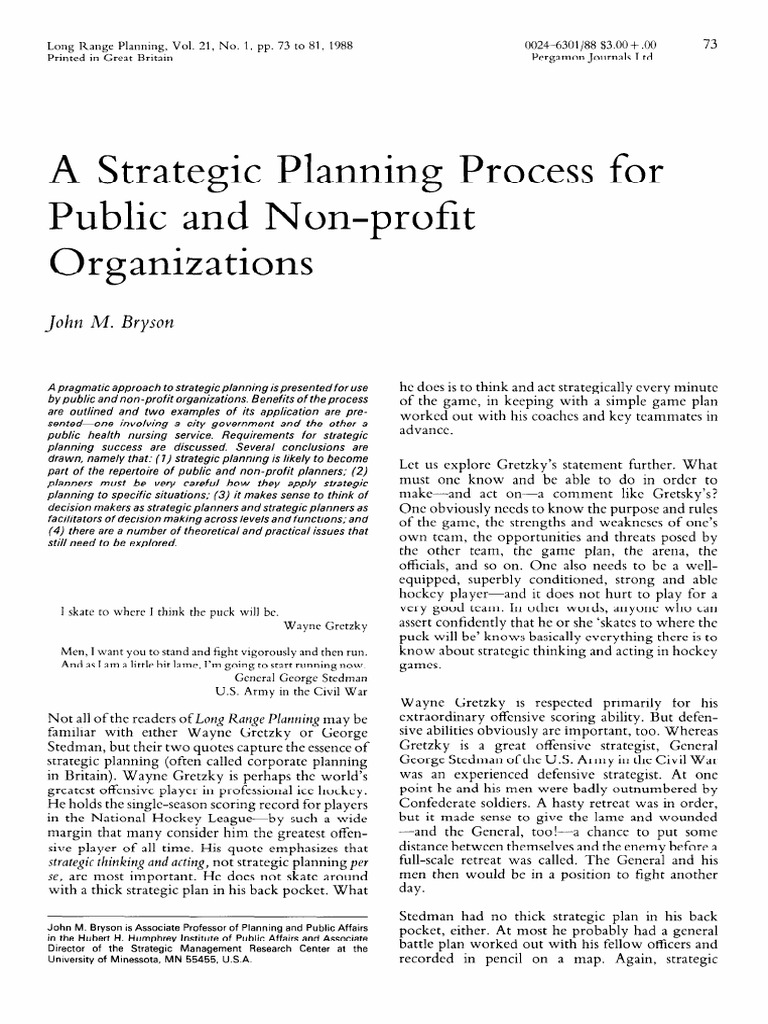 Strategic Planning for Nonprofits | PDF | Strategic Management ...