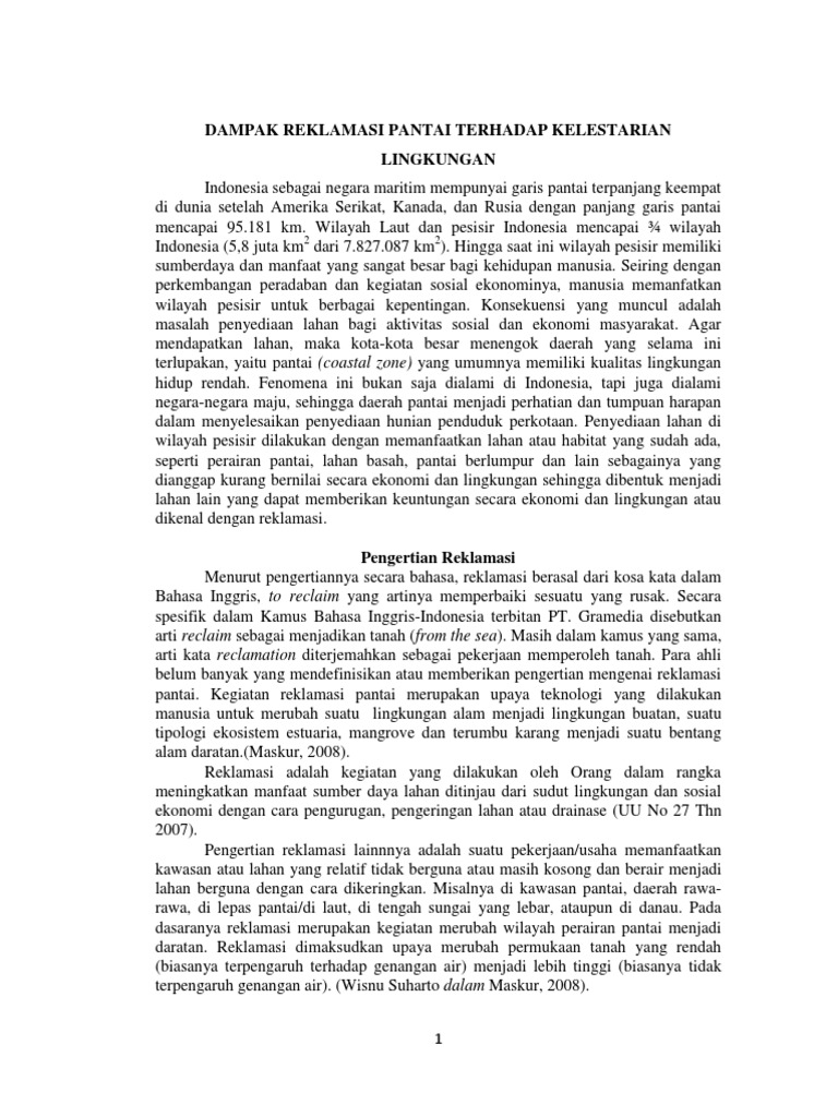 REKLAMASI Pantai | PDF
