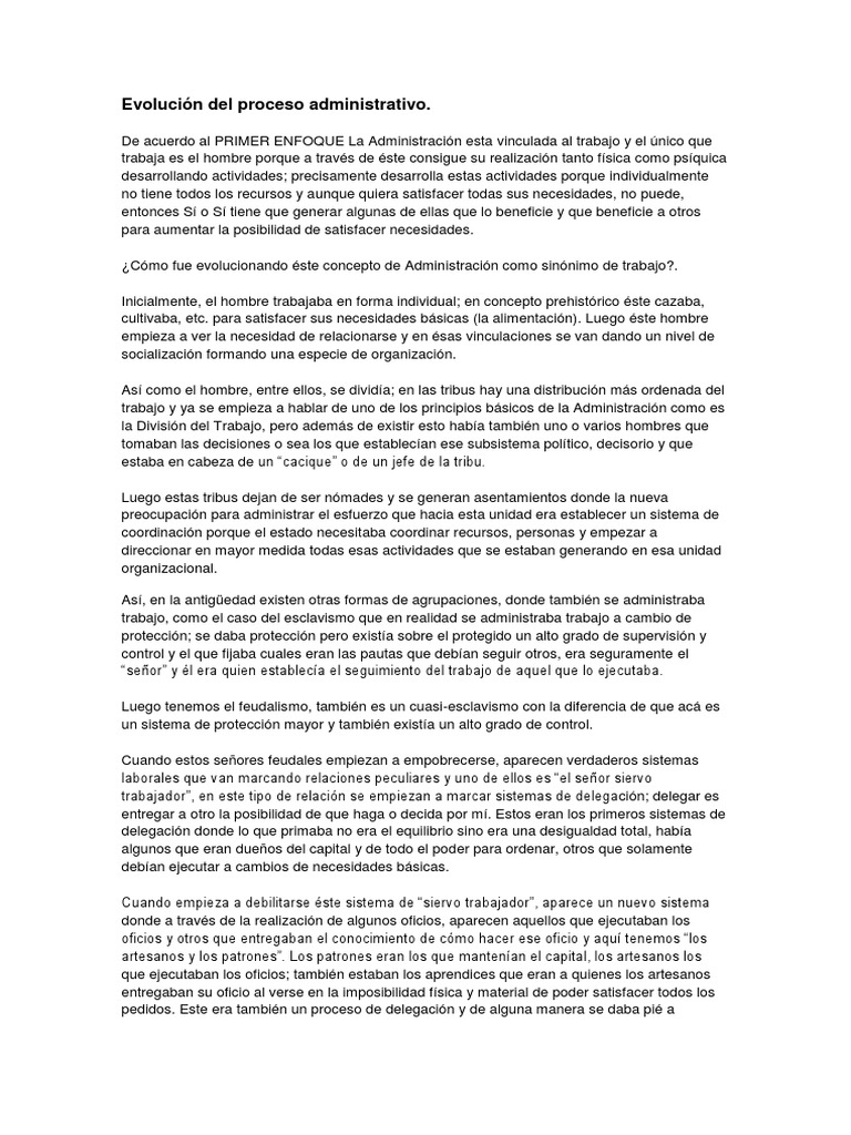 Evolución de la Administración a lo Largo del Tiempo | PDF | Science ...