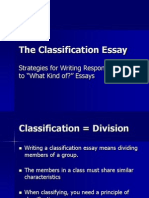 The Classification Essay: Strategies For Writing Responses To "What Kind Of?" Essays