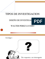 Clase Diseño de Investigacion Tipos de Investigacio
