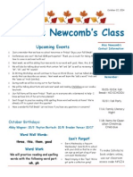 Miss Newcomb's Class: Upcoming Events