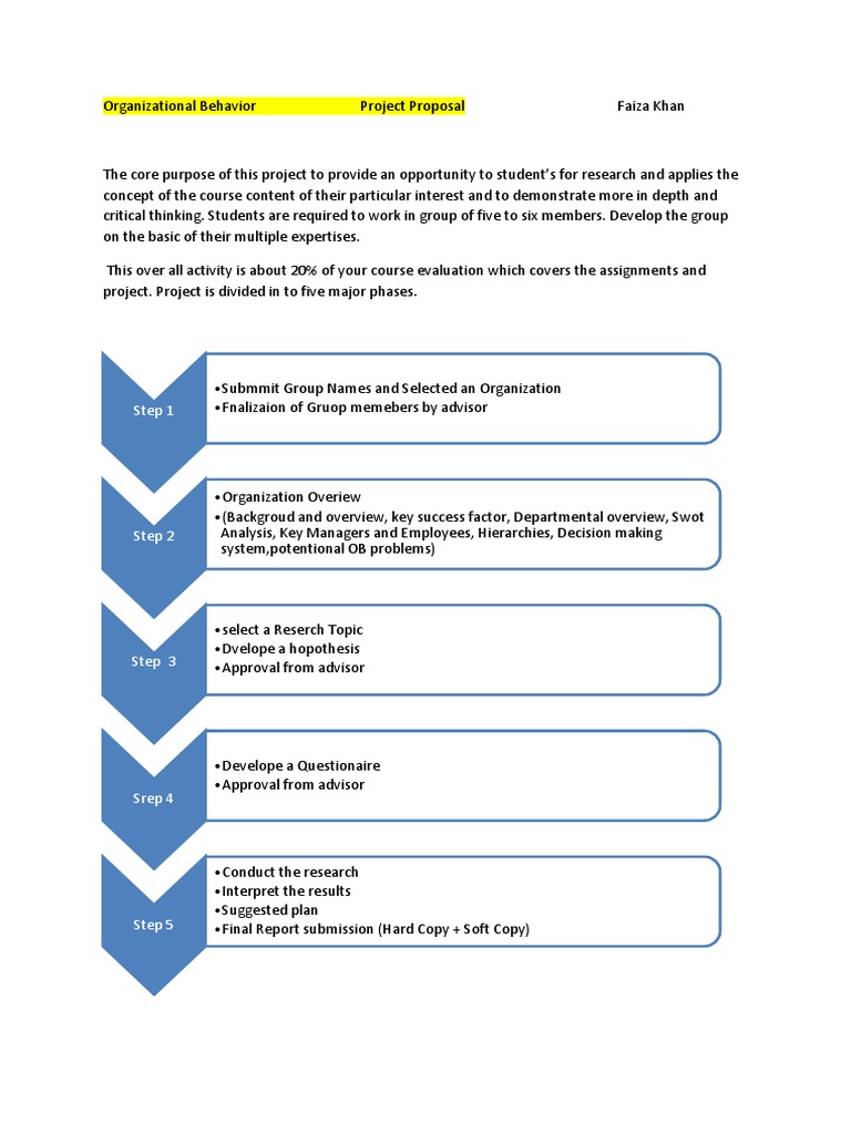 Organizational Behavior Project Guide | PDF