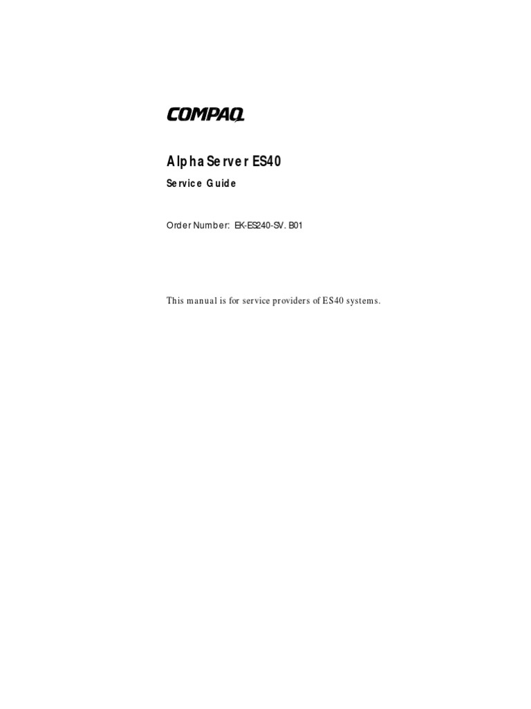 Alpha Serve Res 40 Service Guide | PDF | Computer Data Storage ...