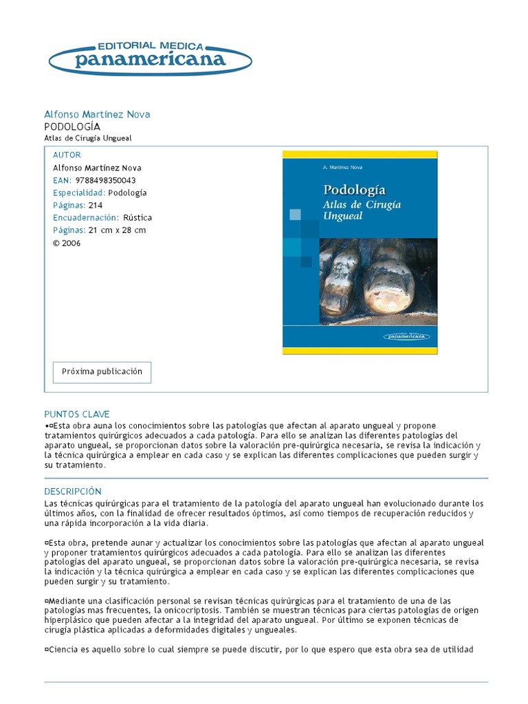Podología PDF | PDF | Cirugía plástica | Cirugía