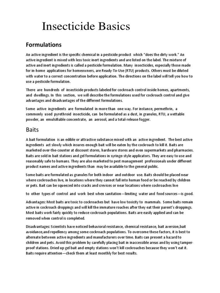 Insecticide Basics | PDF | Chemistry | Chemicals