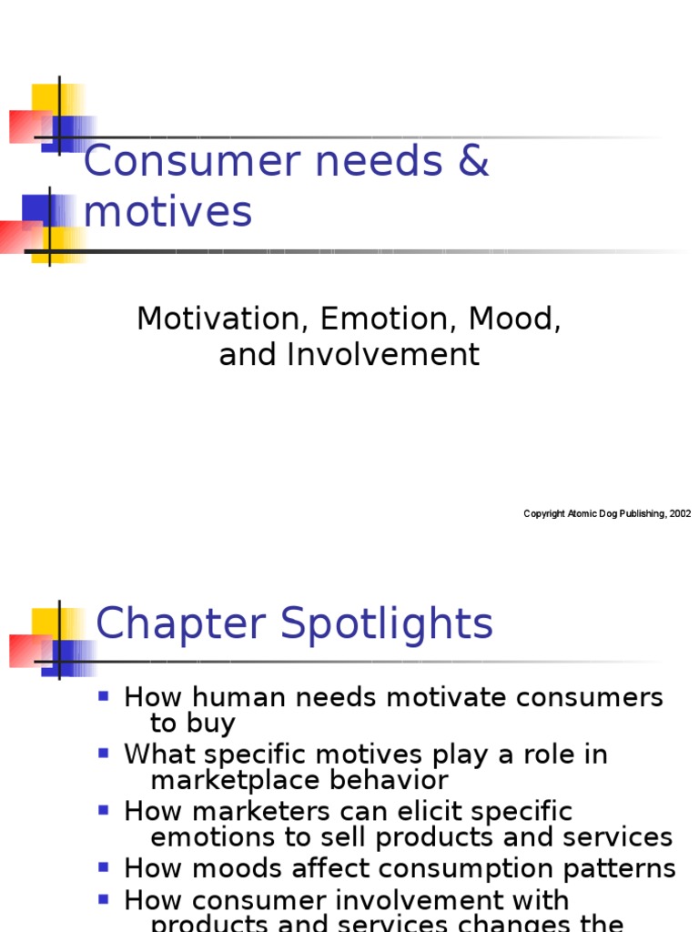 On Consumer Needs and Motives | PDF | Motivation | Motivational
