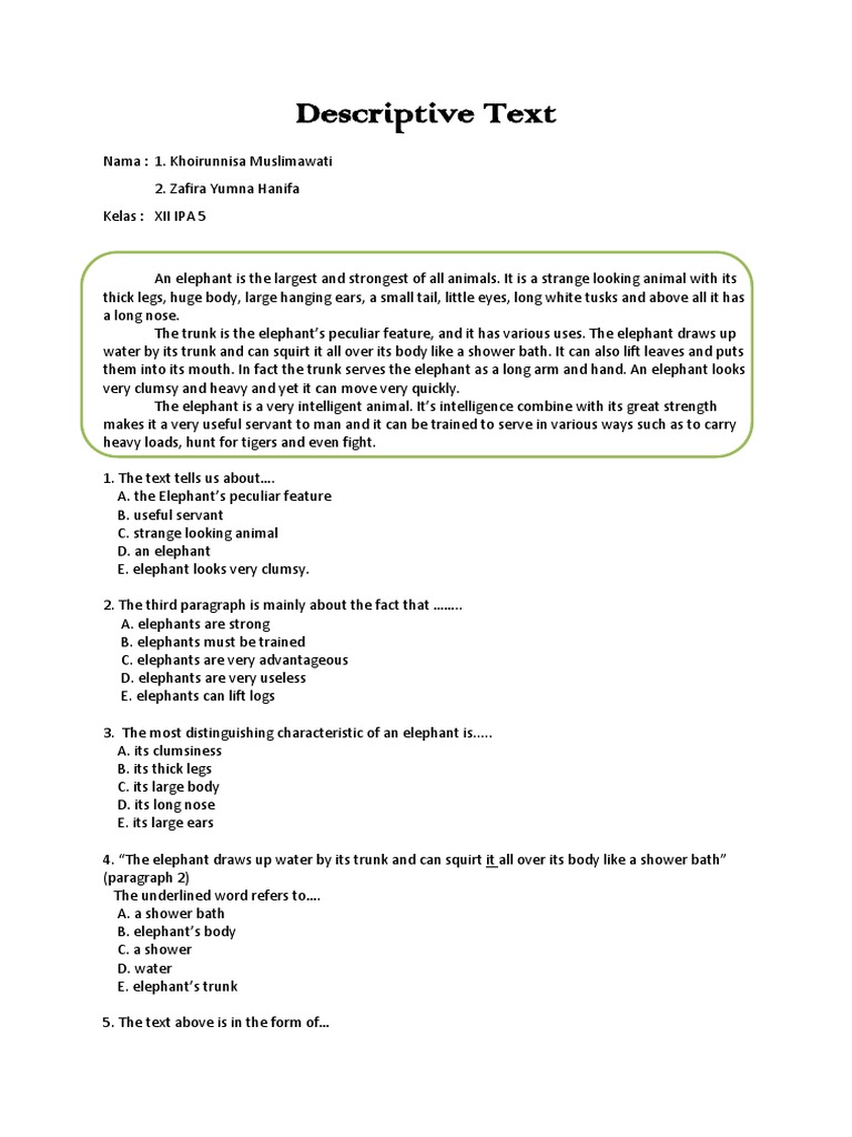 Descriptive Text | PDF | Elephant | Mangrove