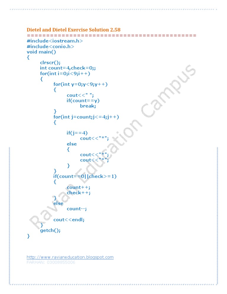 C++ Program for Star Pattern Output | PDF