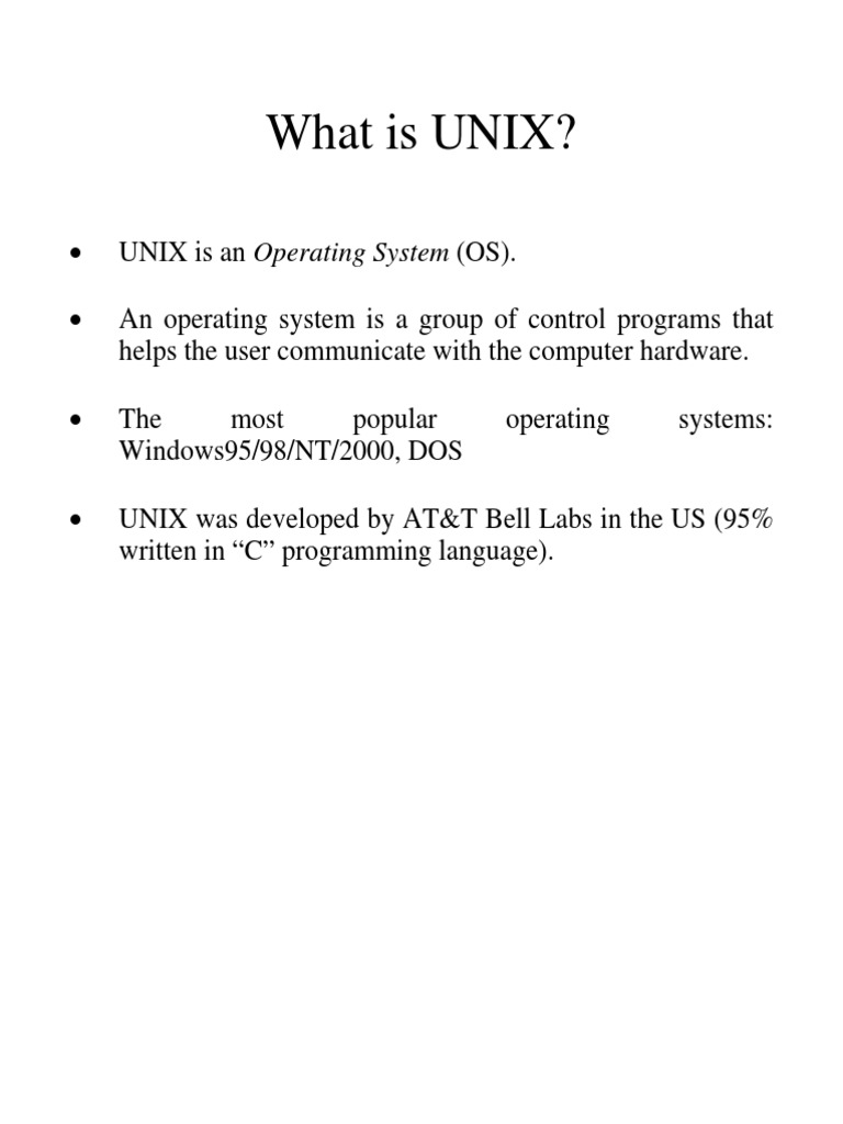 Reading # 1 - UNIX OS Basics | Unix | Operating System