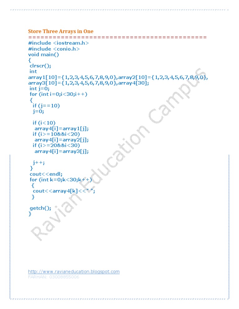 Combine Three Arrays in C++ Code | PDF | Software Engineering ...