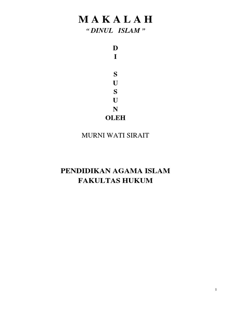 makalah agama Dinul Islam